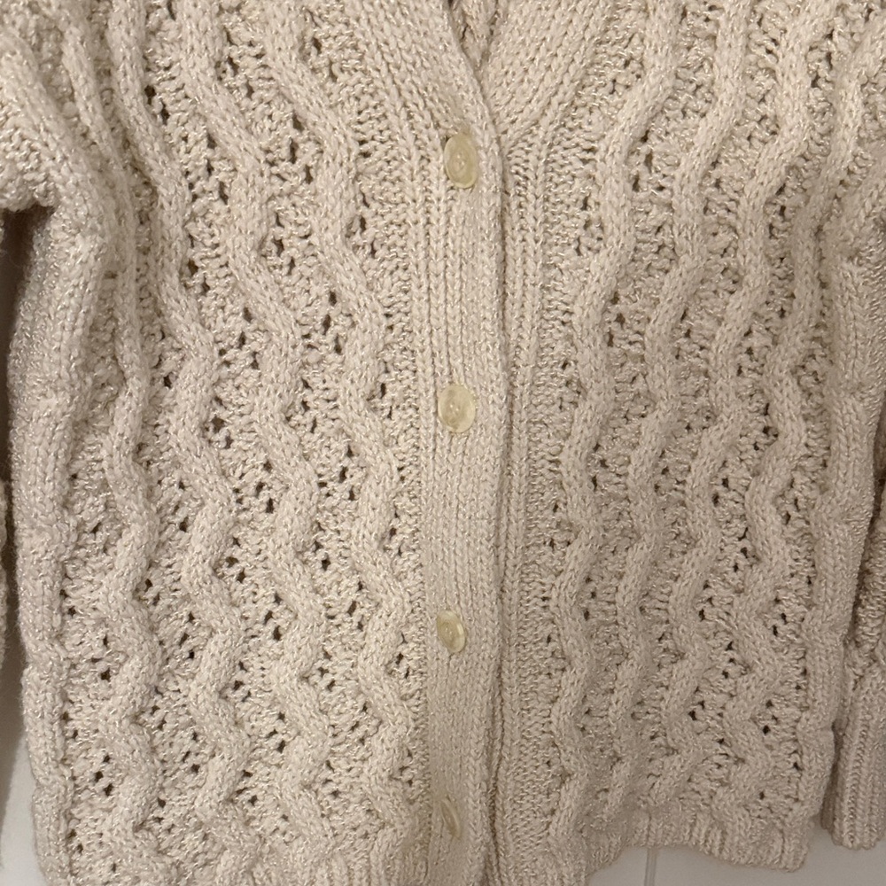 Zara Beige Open Knit Cardigan - Picture 2 of 4